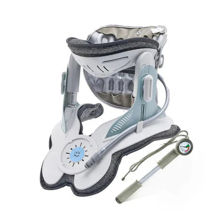 Cervitrax Gen-2 inflatable neck traction device with pump and pressure gauge for cervical support
