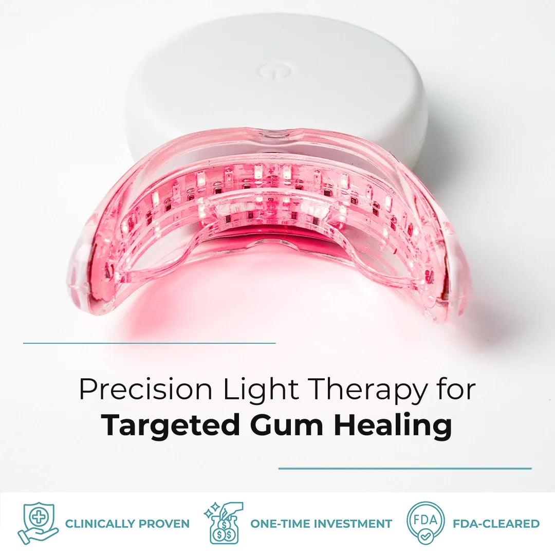 Genvita Pro precision light therapy device for targeted gum healing with FDA clearance
