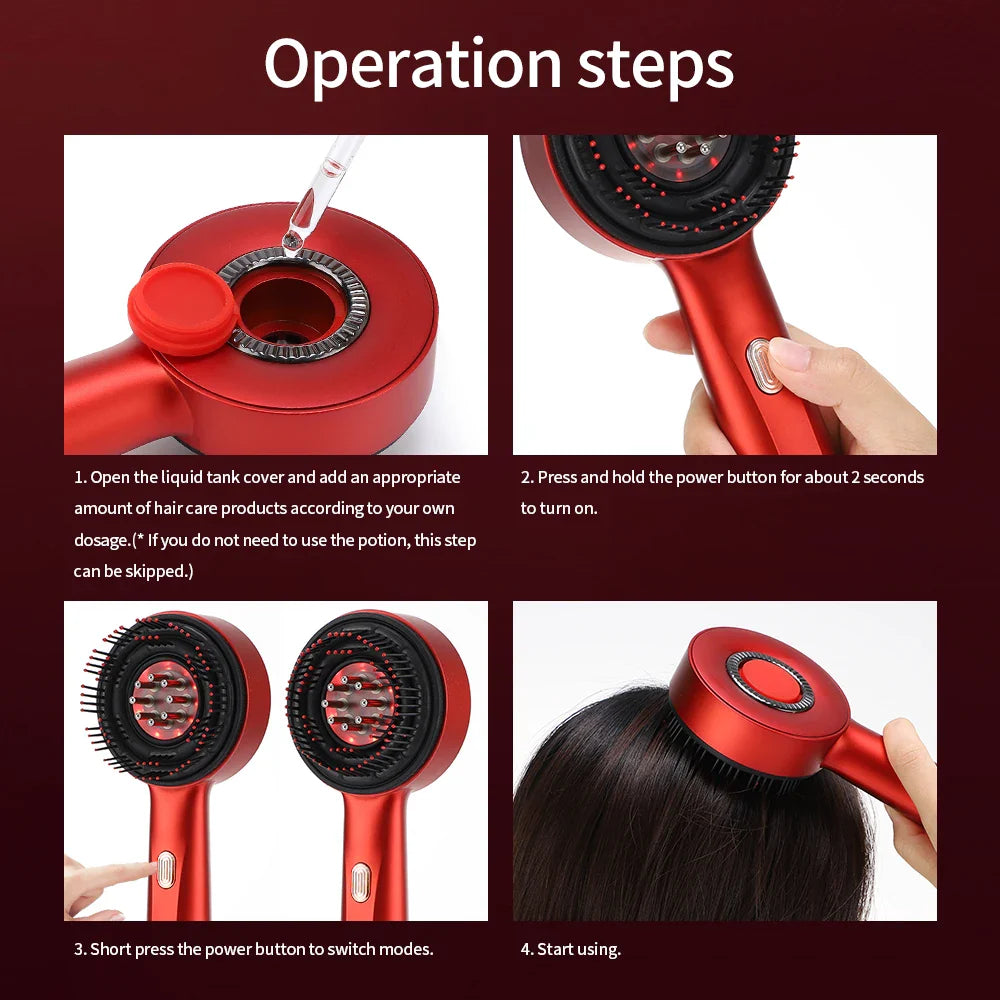 Revellia Hair Therapy device operation steps.