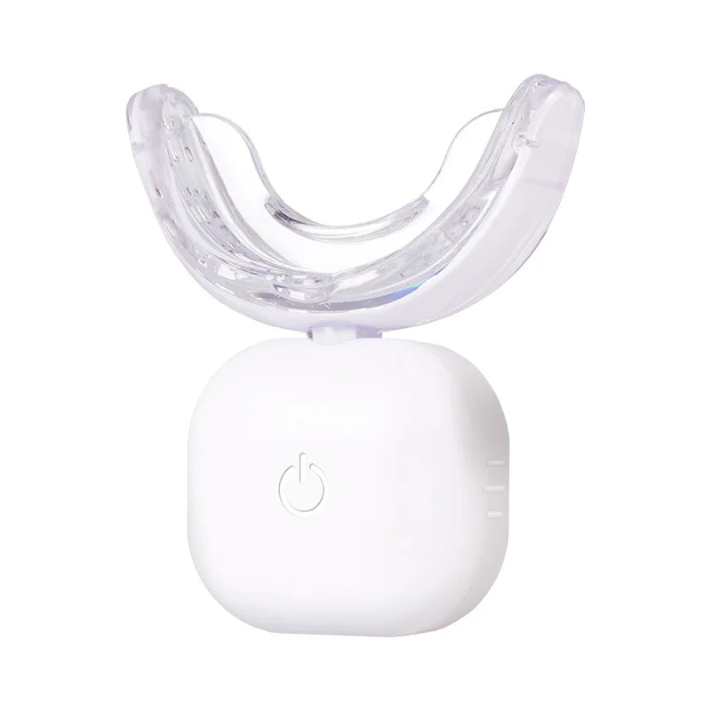 Genvita Pro electric teeth whitening device with white base and transparent mouth tray