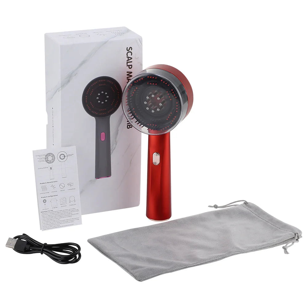Revellia Hair Therapy device with packaging, USB cable, and pouch.
