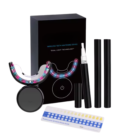 Genvita Pro wireless teeth whitening device with dual light technology and shade guide