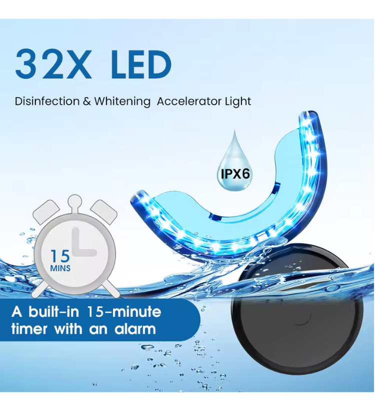 Genvita Pro 32 LED teeth whitening light with 15-minute timer and IPX6 water resistance